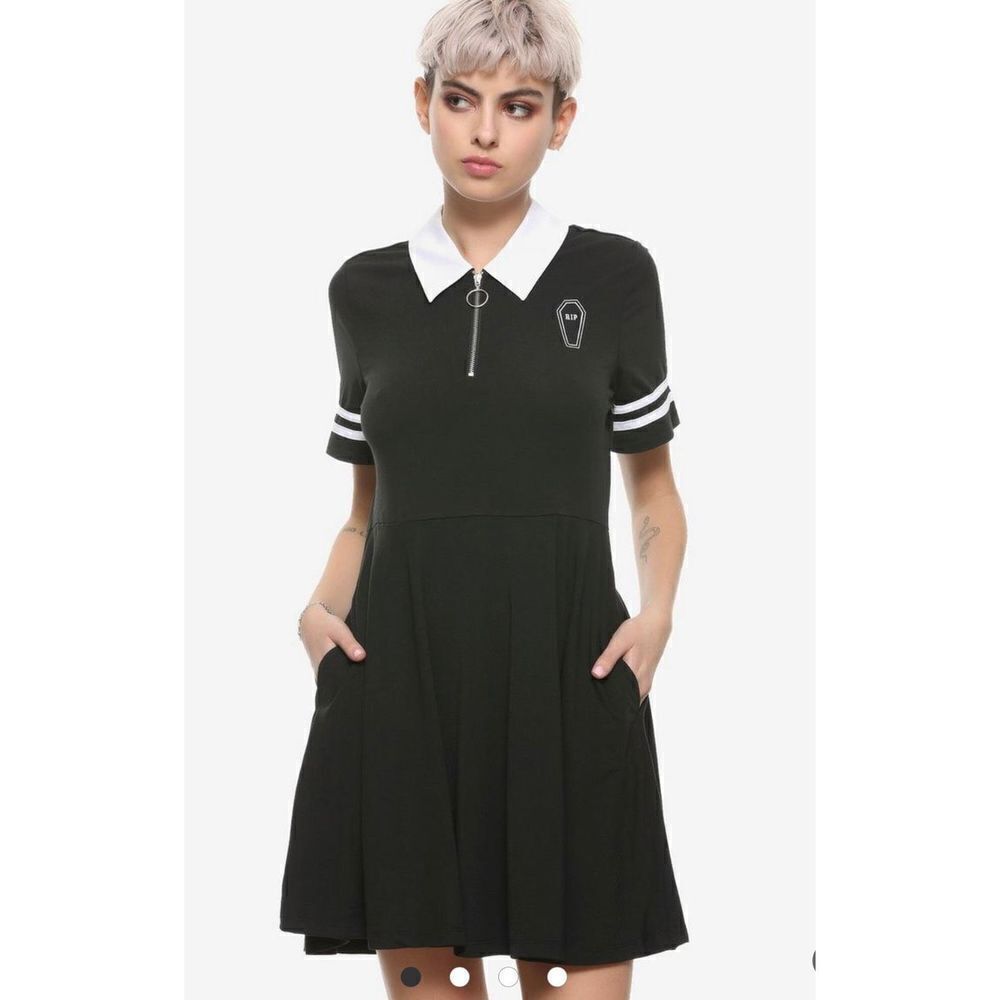 Dead Inside Varsity Dress black goth punk Size Sm